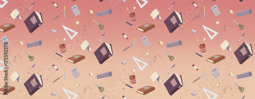 Fotografía fondo de material escolar para niños