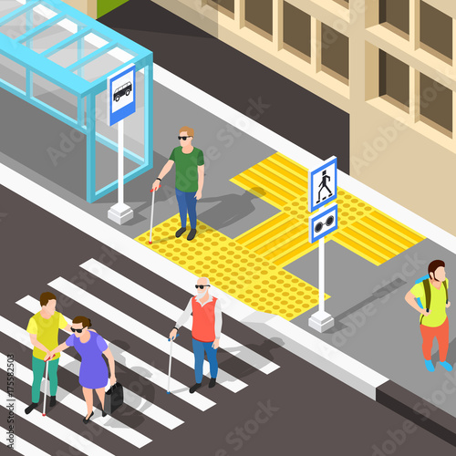 Blind Crosswalk Paving Background