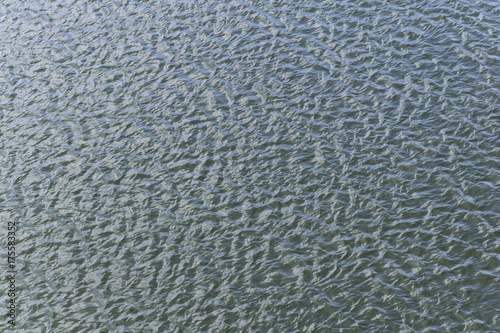 Textured Surface of a mountain lake with small waves caused by the wind