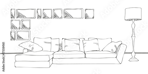 sketch sofa, living room