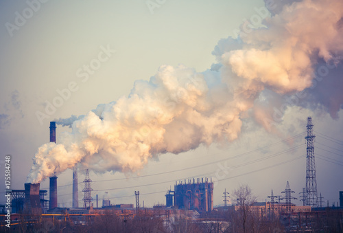 Heavy industry air pollution concept