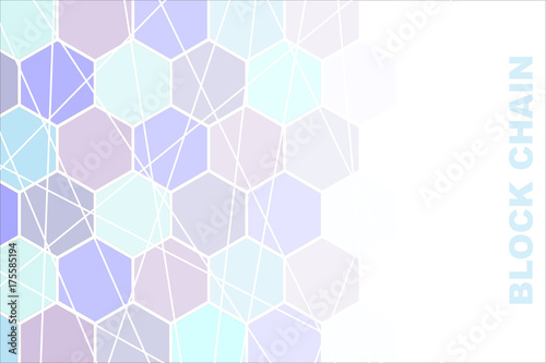 Vector illustration on business theme with block chain inscription.