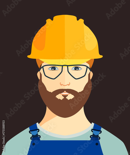 Worker. Avatar in flat style.