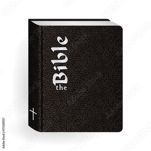 Holy Bible. Vector Vintage Leather Brown Book