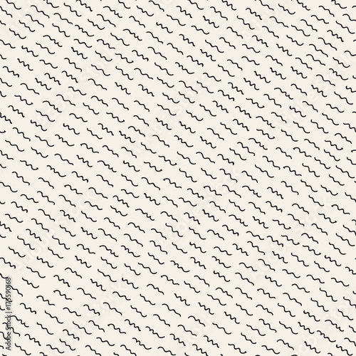 Retro geometric line shapes seamless patterns. Abstract jumble textures. Black and white scattered shapes