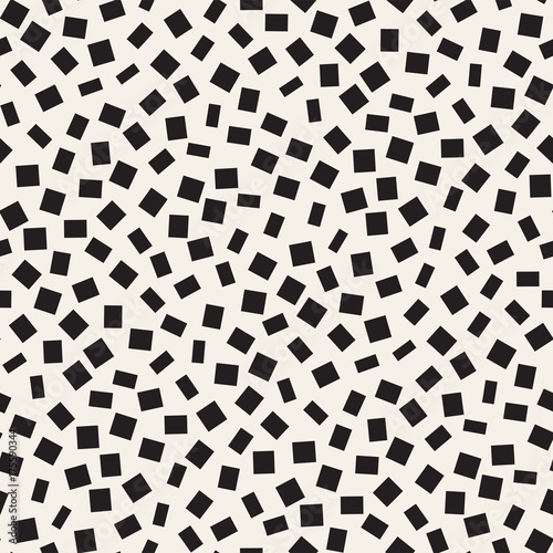 Trendy Texture With Scattered Geometric Shapes. Vector Seamless Pattern.