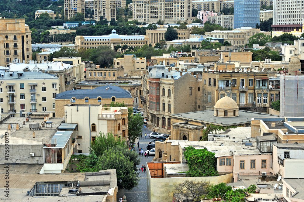Top view of Baku old town