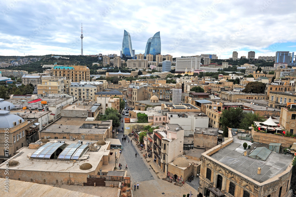 Top view of Baku old town