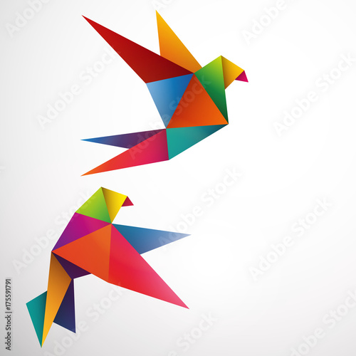 ptaki origami wektor