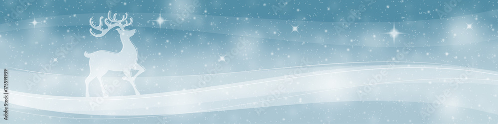 Reindeer christmas banner background 