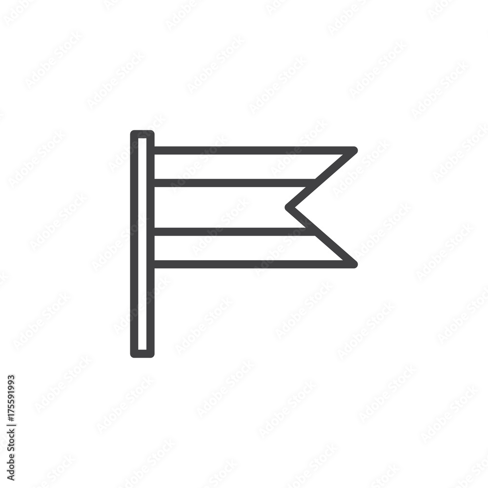 Party flag line icon, outline vector sign, linear style pictogram isolated on white. Symbol, logo illustration. Editable stroke Party flag line icon, outline vector sign, linear style pictogram isolated on white. Symbol, logo illustration. Editable stroke