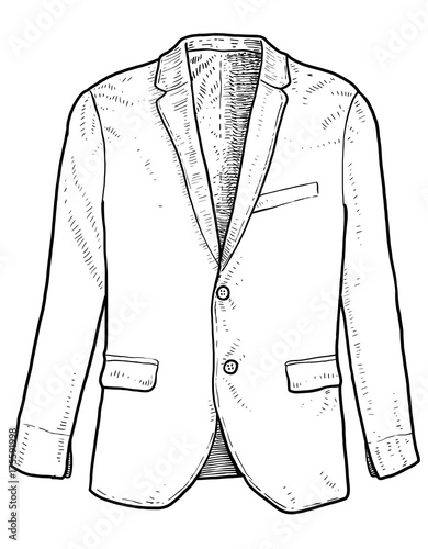 Man suit illustration, drawing, engraving, ink, line art, vector