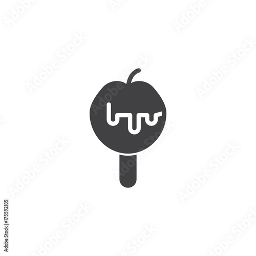 Caramelized apple icon vector, filled flat sign, solid pictogram isolated on white. Symbol, logo illustration.