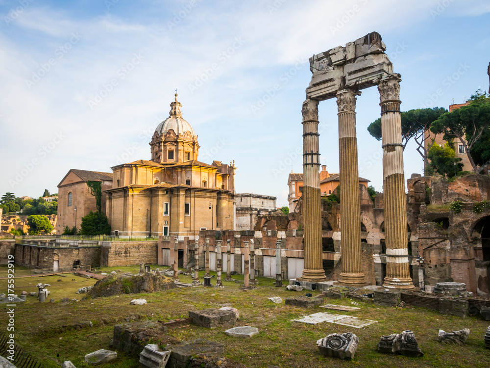 Trajan's Column in the forum of Trajan in Rome, Italy
