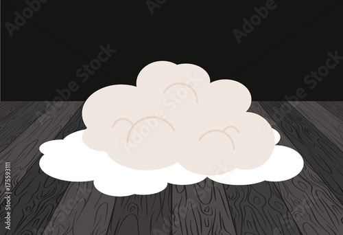 Dough in table. Piece of dough. Baker product. Vector illustration.
