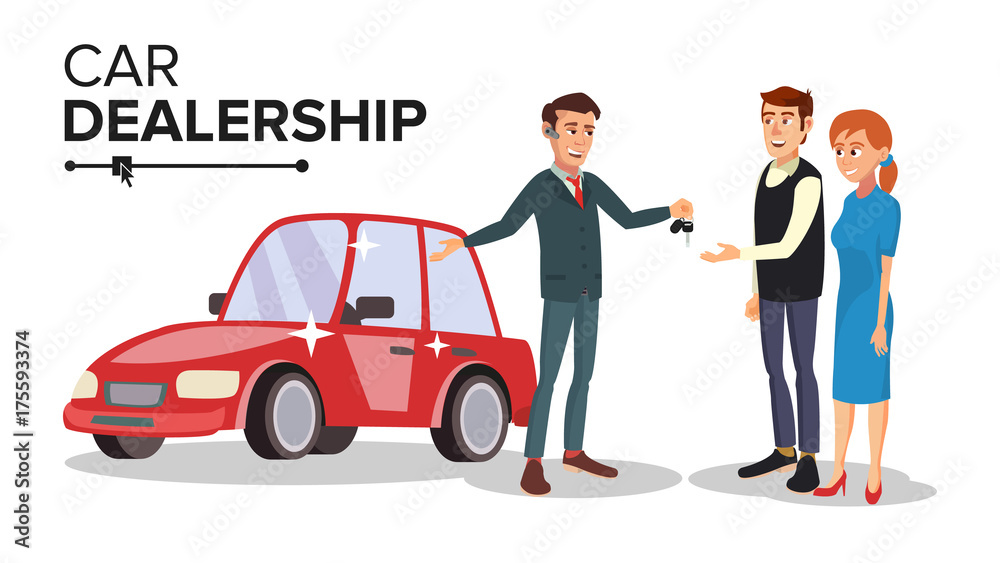 Car Dealer Vector. Car Dealership Agent. Auto Selling Concept. Isolated Flat Cartoon Character Illustration Car Dealer Vector. Car Dealership Agent. Auto Selling Concept. Isolated Flat Cartoon Character Illustration
