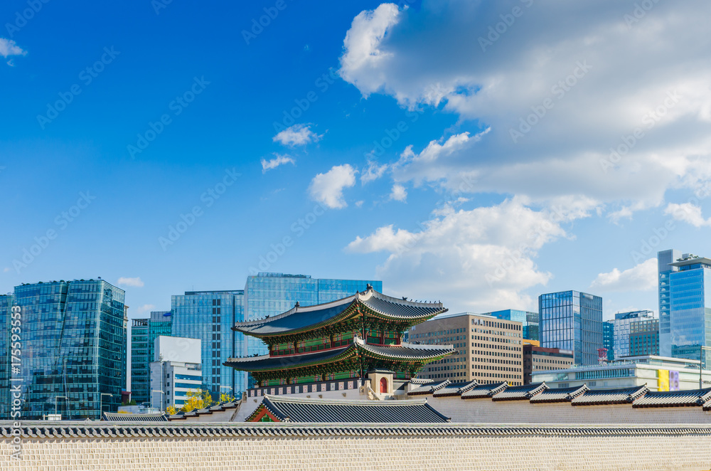 Seoul City at Gyeongbokgung,Seoul Korea.