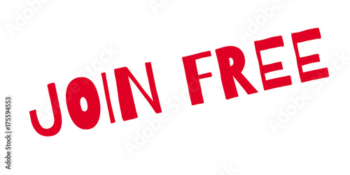 Join Free rubber stamp. Grunge design with dust scratches. Effects can be easily removed for a clean, crisp look. Color is easily changed.