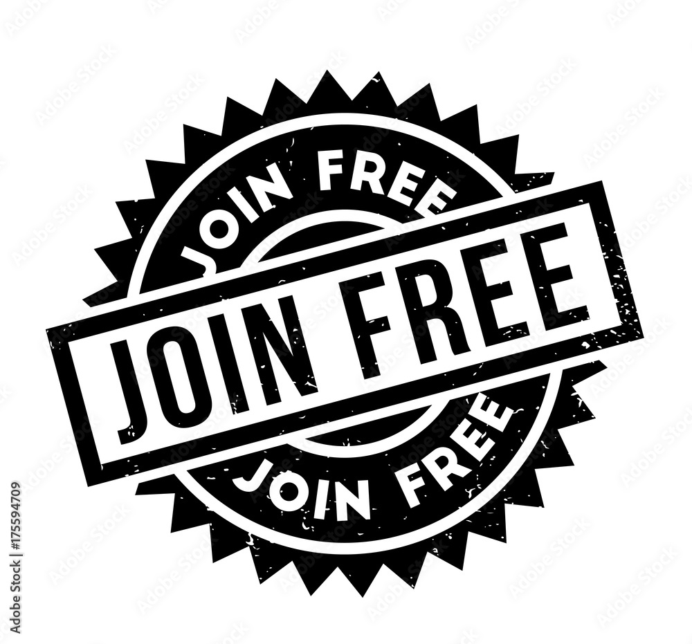 Join Free rubber stamp. Grunge design with dust scratches. Effects can be easily removed for a clean, crisp look. Color is easily changed. Join Free rubber stamp. Grunge design with dust scratches. Effects can be easily removed for a clean, crisp look. Color is easily changed.
