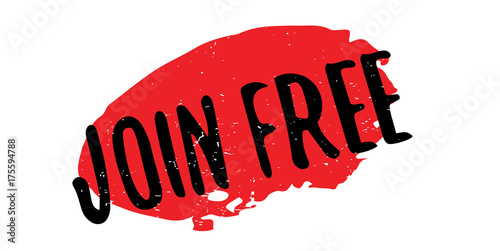 Join Free rubber stamp. Grunge design with dust scratches. Effects can be easily removed for a clean, crisp look. Color is easily changed.