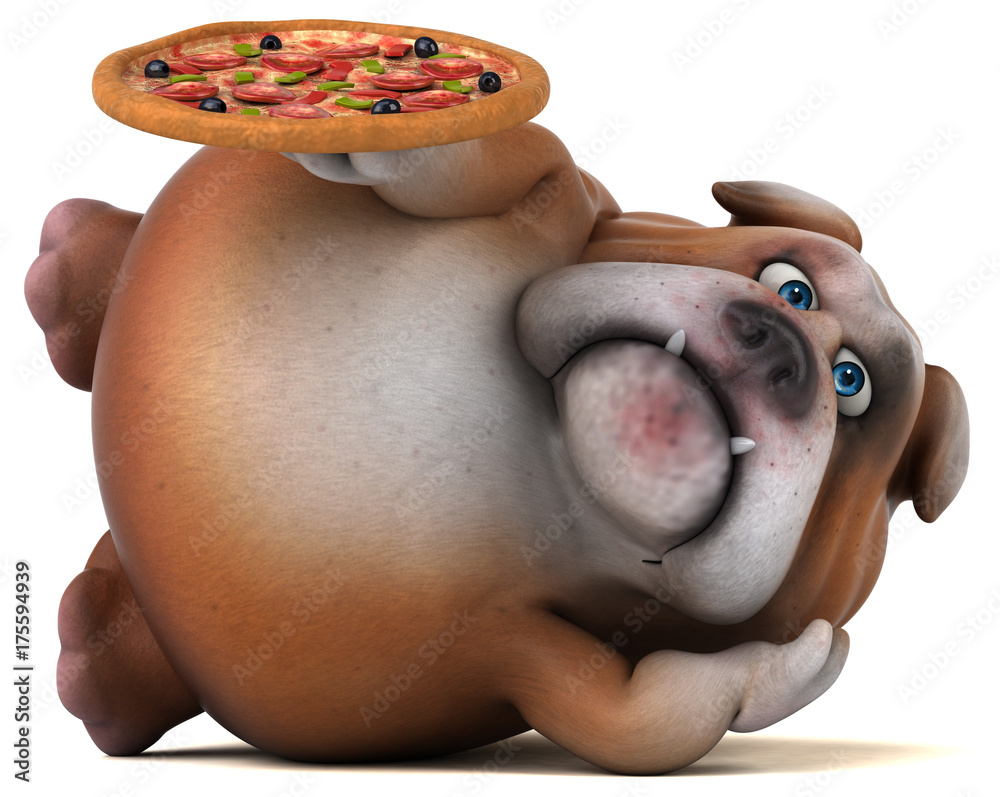 Naklejka premium Fun bulldog - 3D Illustration