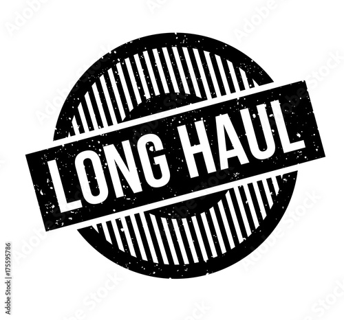 Long Haul rubber stamp. Grunge design with dust scratches. Effects can be easily removed for a clean, crisp look. Color is easily changed.