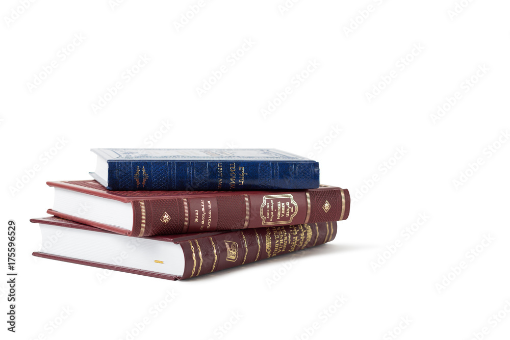 Obraz premium Jewish books on a white background, 