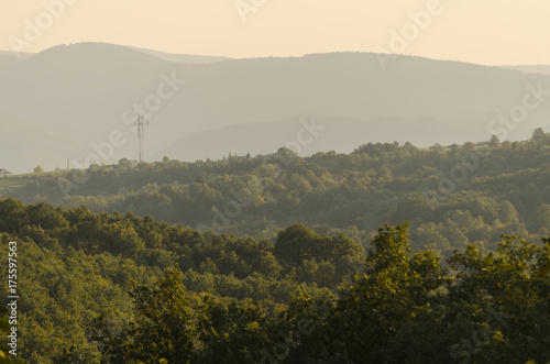 bright landscape in sunset