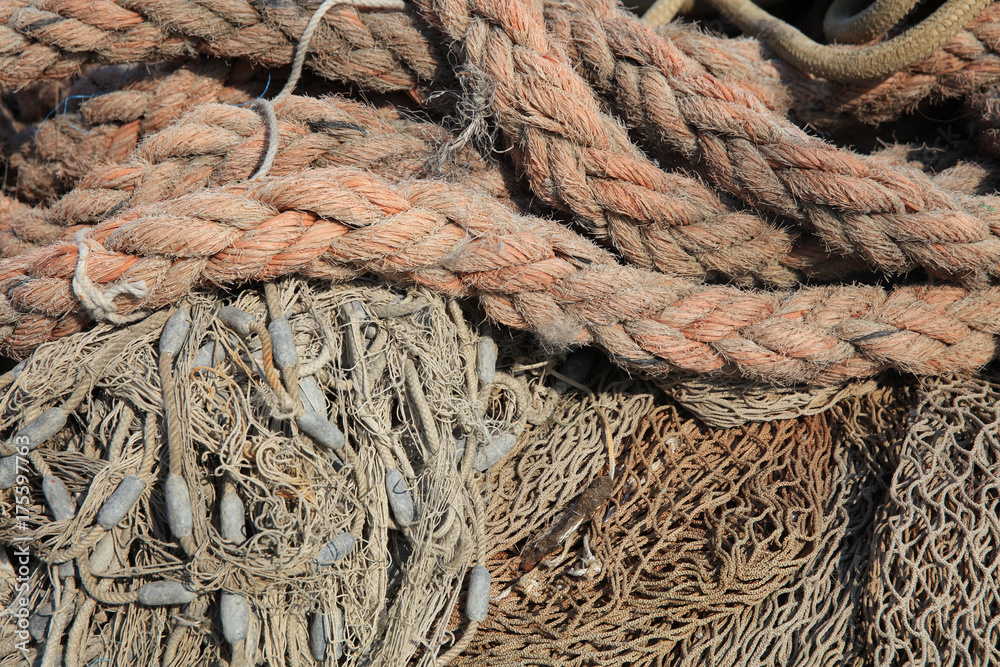 Ropes at the Harbor of Catania. Sicily