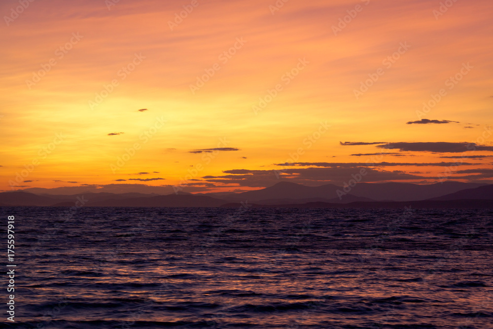 Russia. Sunset on the islands in the Japanese Sea. Russia. Sunset on the islands in the Japanese Sea.