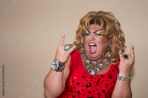 Funny travesty actor. Drag queen. 