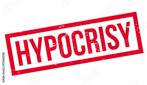 Hypocrisy rubber stamp. Grunge design with dust scratches. Effects can be easily removed for a clean, crisp look. Color is easily changed.
