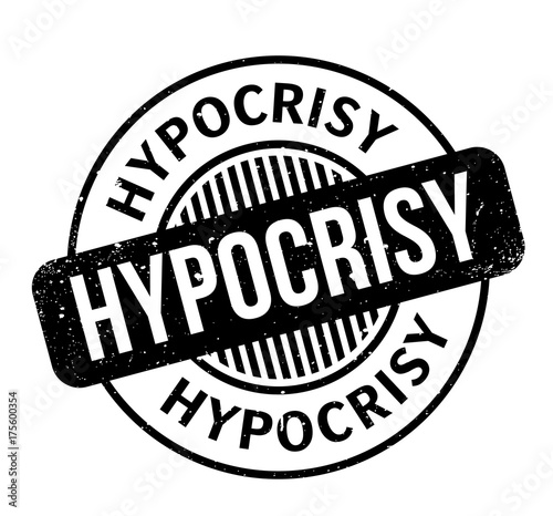 Hypocrisy rubber stamp. Grunge design with dust scratches. Effects can be easily removed for a clean, crisp look. Color is easily changed.