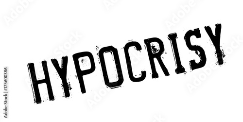 Hypocrisy rubber stamp. Grunge design with dust scratches. Effects can be easily removed for a clean, crisp look. Color is easily changed.