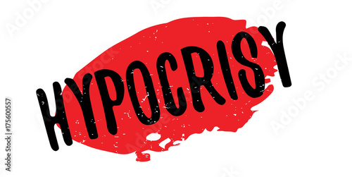 Hypocrisy rubber stamp. Grunge design with dust scratches. Effects can be easily removed for a clean, crisp look. Color is easily changed.