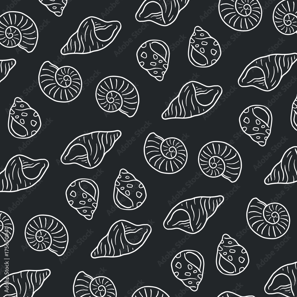 seashells hand-drawing pattern seashells hand-drawing pattern