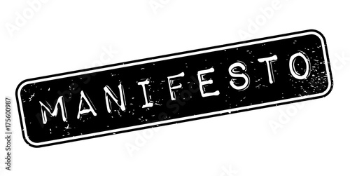 Manifesto rubber stamp. Grunge design with dust scratches. Effects can be easily removed for a clean, crisp look. Color is easily changed.