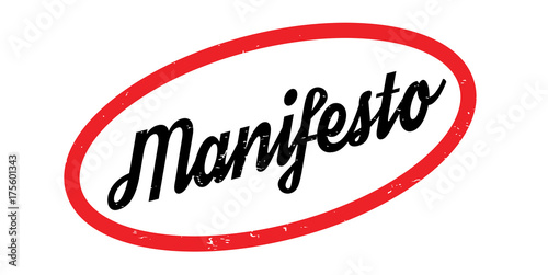 Manifesto rubber stamp. Grunge design with dust scratches. Effects can be easily removed for a clean, crisp look. Color is easily changed.
