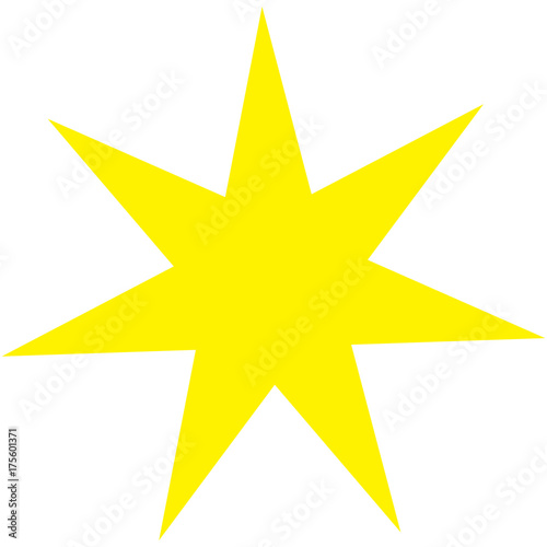Sacred geometric symbol of seven pointed star plexus. Golden mandala logo. Vector illustration