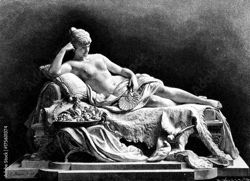 Aspasia. Vintage engraving.