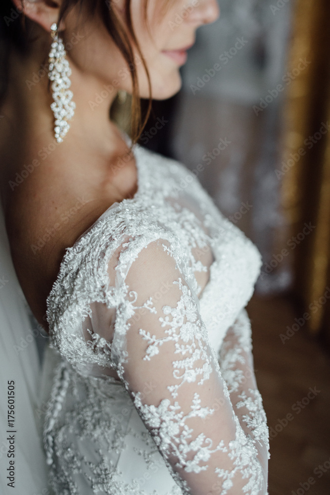 Bride in elegant wedding dress
