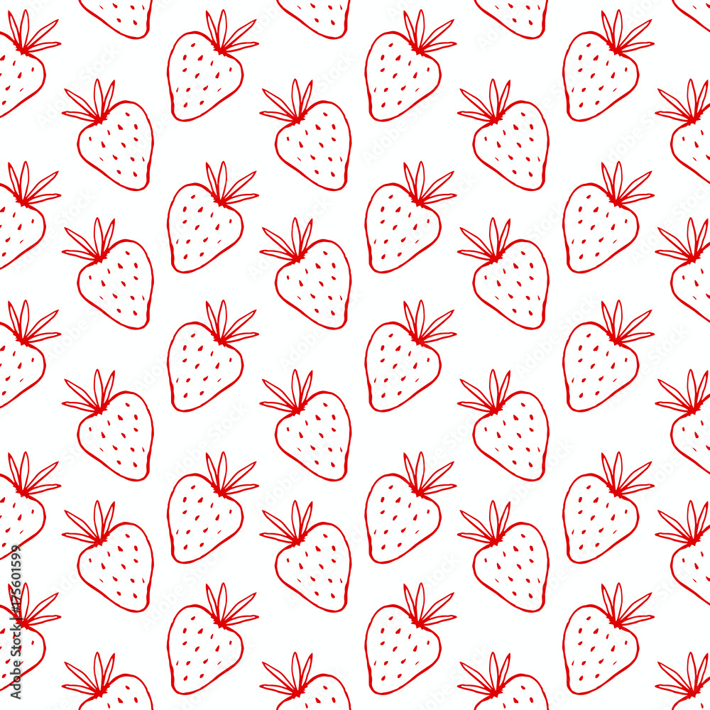 strawberry sketch vector pattern strawberry sketch vector pattern