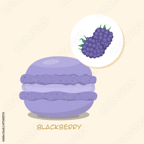 Macaroon with blackberrie taste photo