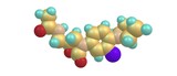 Linezolid antibiotic molecular structure isolated on white