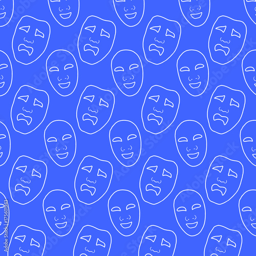 theater mask hand drawing pattern