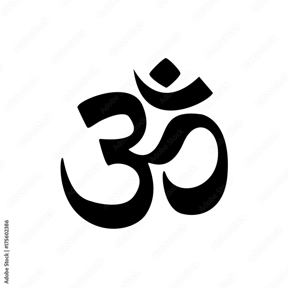 Om sign and symbol Indian Dharmic religion om sacred symbol. Vector illustration - obrazy, fototapety, plakaty 