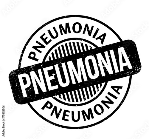 Pneumonia rubber stamp. Grunge design with dust scratches. Effects can be easily removed for a clean, crisp look. Color is easily changed.