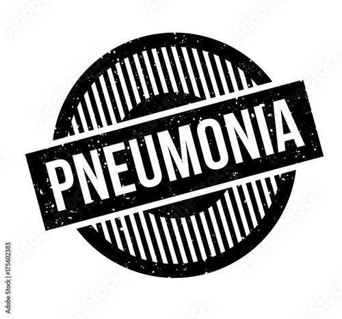 Pneumonia rubber stamp. Grunge design with dust scratches. Effects can be easily removed for a clean, crisp look. Color is easily changed.