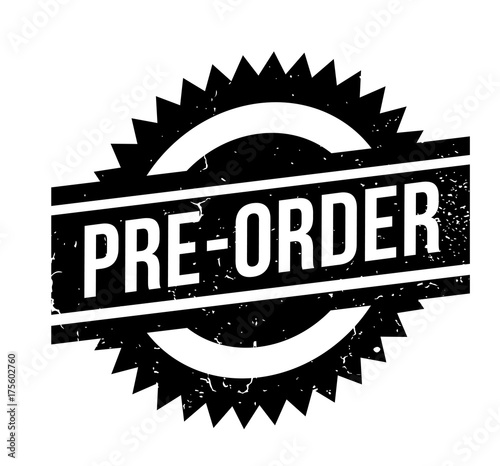 Pre-Order rubber stamp. Grunge design with dust scratches. Effects can be easily removed for a clean, crisp look. Color is easily changed.