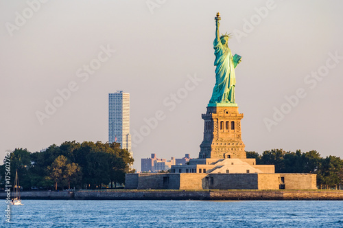 Statue of Liberty at sunrise, New York, USA